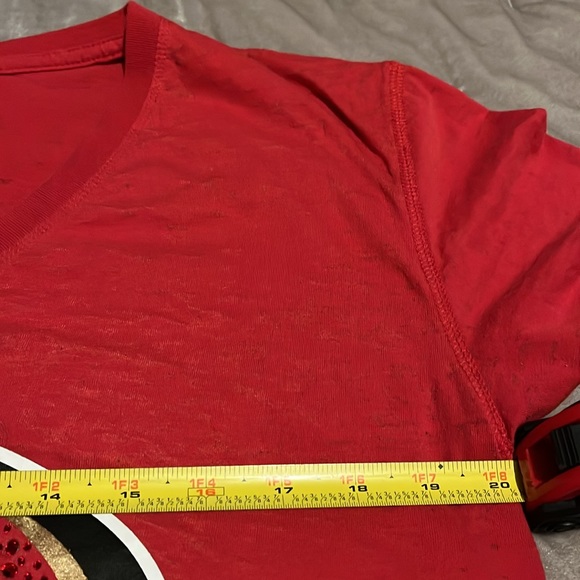 PINK - Victoria's Secret San Francisco 49ers NFL Red Gold Rhinestone T-Shirt - Picture 8 of 10